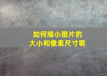 如何缩小图片的大小和像素尺寸呢