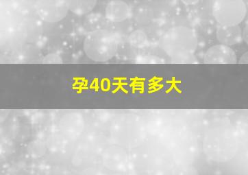 孕40天有多大