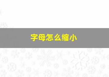 字母怎么缩小