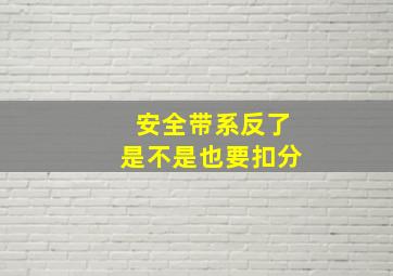 安全带系反了是不是也要扣分