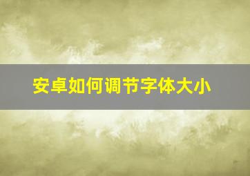 安卓如何调节字体大小