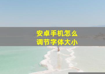 安卓手机怎么调节字体大小