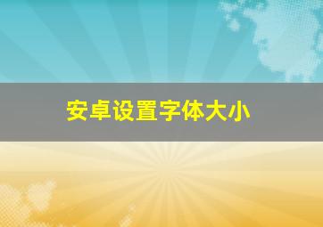 安卓设置字体大小