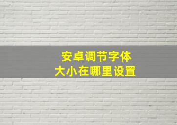 安卓调节字体大小在哪里设置