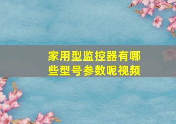 家用型监控器有哪些型号参数呢视频