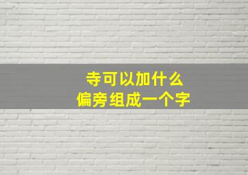 寺可以加什么偏旁组成一个字