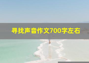 寻找声音作文700字左右