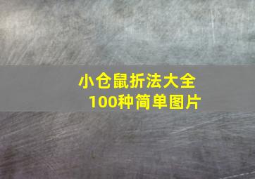 小仓鼠折法大全100种简单图片