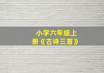 小学六年级上册《古诗三首》