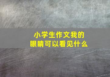 小学生作文我的眼睛可以看见什么