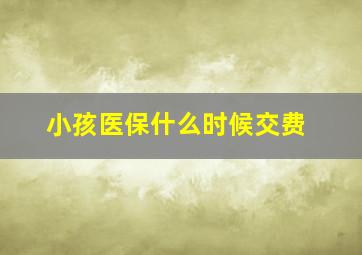 小孩医保什么时候交费