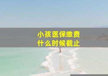 小孩医保缴费什么时候截止