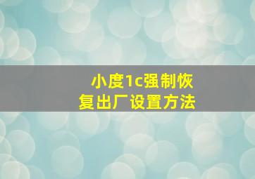 小度1c强制恢复出厂设置方法