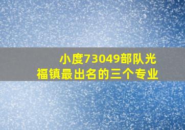 小度73049部队光福镇最出名的三个专业