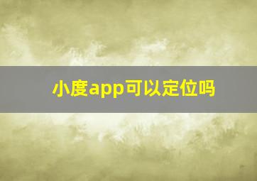 小度app可以定位吗