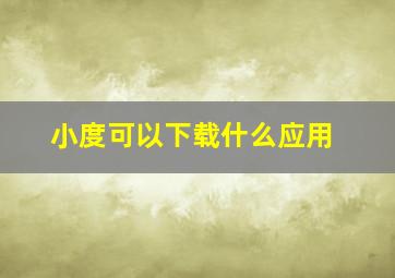 小度可以下载什么应用