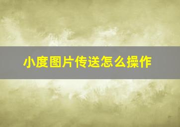 小度图片传送怎么操作