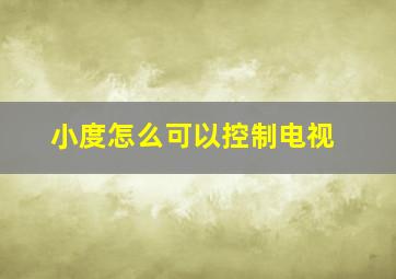 小度怎么可以控制电视