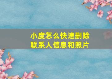 小度怎么快速删除联系人信息和照片