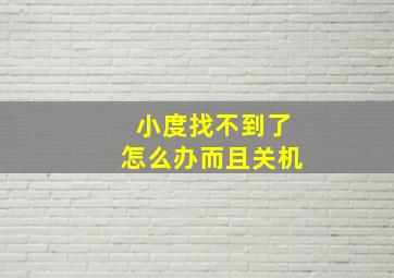 小度找不到了怎么办而且关机