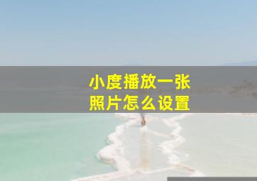 小度播放一张照片怎么设置