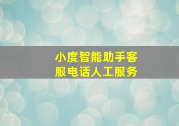 小度智能助手客服电话人工服务