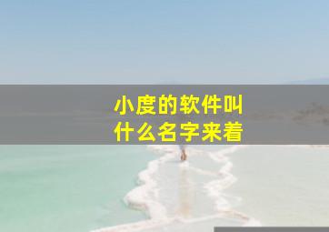 小度的软件叫什么名字来着