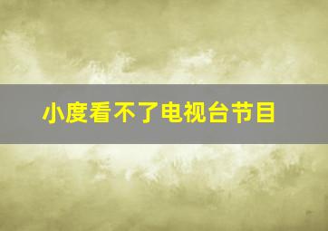 小度看不了电视台节目