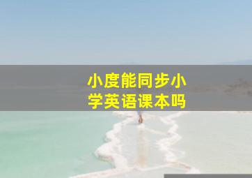 小度能同步小学英语课本吗