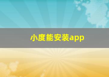 小度能安装app