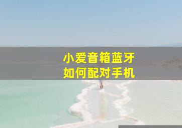 小爱音箱蓝牙如何配对手机