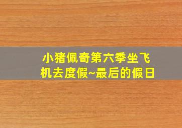 小猪佩奇第六季坐飞机去度假~最后的假日