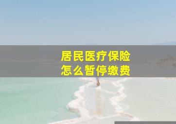 居民医疗保险怎么暂停缴费