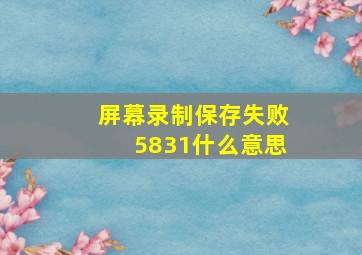 屏幕录制保存失败5831什么意思