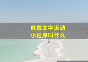 屏幕文字滚动小程序叫什么