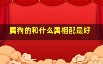 属狗的和什么属相配最好