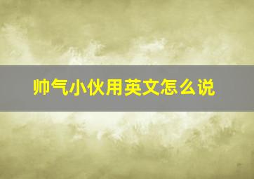 帅气小伙用英文怎么说