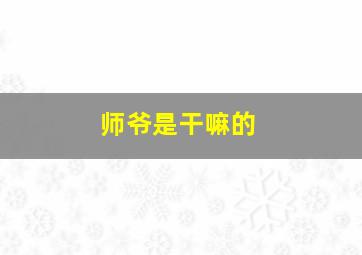 师爷是干嘛的