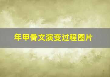 年甲骨文演变过程图片