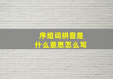 序组词拼音是什么意思怎么写