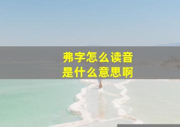 弗字怎么读音是什么意思啊