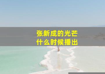 张新成的光芒什么时候播出