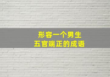 形容一个男生五官端正的成语