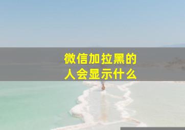 微信加拉黑的人会显示什么