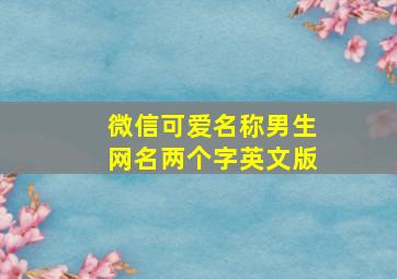 微信可爱名称男生网名两个字英文版