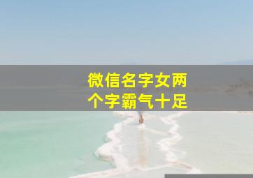 微信名字女两个字霸气十足