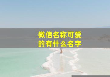 微信名称可爱的有什么名字