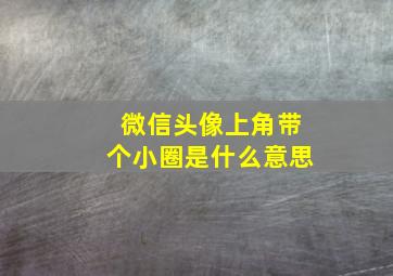 微信头像上角带个小圈是什么意思