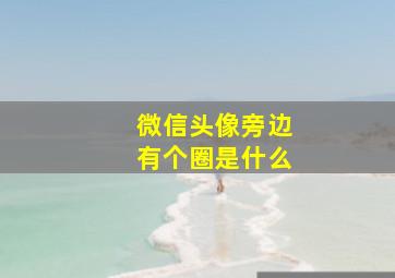 微信头像旁边有个圈是什么