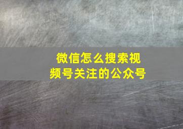 微信怎么搜索视频号关注的公众号